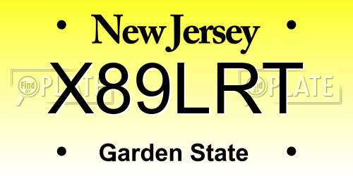 X89LRT New Jersey License Plate