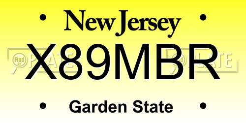 X89MBR New Jersey License Plate