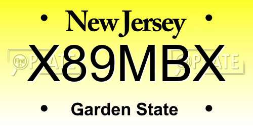 X89MBX New Jersey License Plate