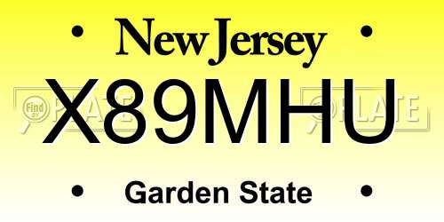 X89MHU New Jersey License Plate