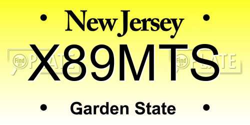 X89MTS New Jersey License Plate