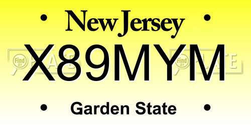 X89MYM New Jersey License Plate