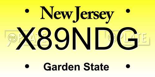 X89NDG New Jersey License Plate