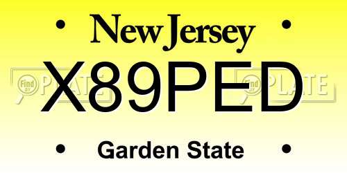 X89PED New Jersey License Plate