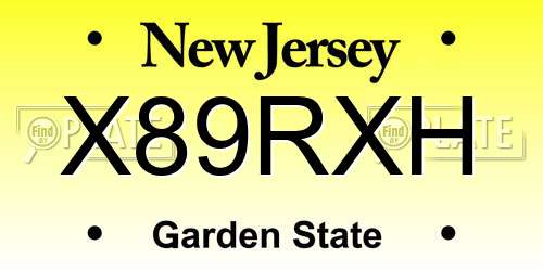 X89RXH New Jersey License Plate