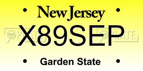 X89SEP New Jersey License Plate