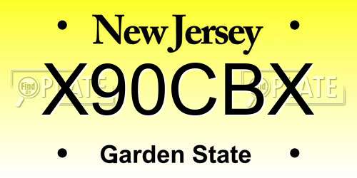 X90CBX New Jersey License Plate