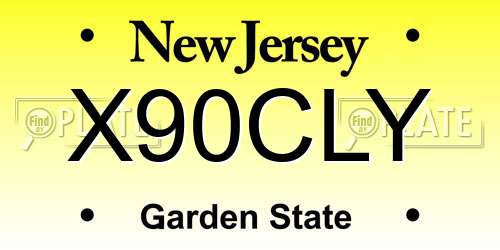 X90CLY New Jersey License Plate