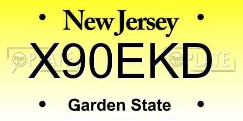 X90EKD New Jersey License Plate