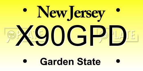 X90GPD New Jersey License Plate