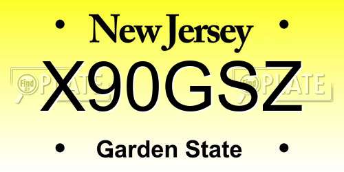 X90GSZ New Jersey License Plate