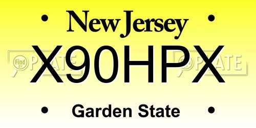 X90HPX New Jersey License Plate