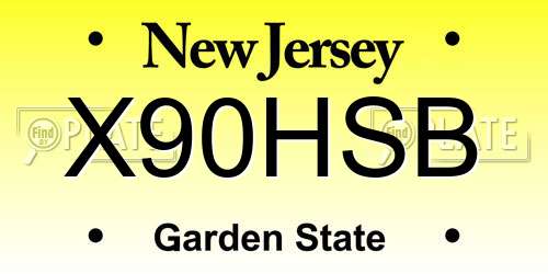 X90HSB New Jersey License Plate