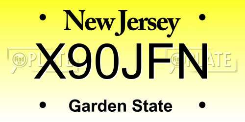 X90JFN New Jersey License Plate