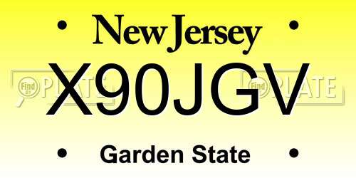X90JGV New Jersey License Plate