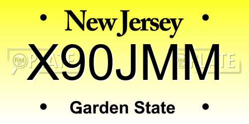 X90JMM New Jersey License Plate