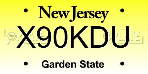 X90KDU New Jersey License Plate