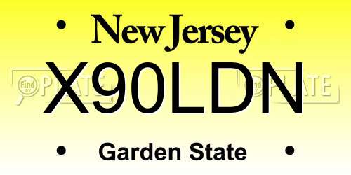 X90LDN New Jersey License Plate