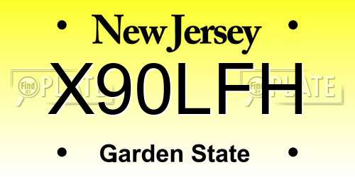 X90LFH New Jersey License Plate