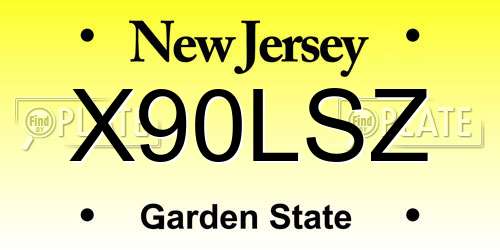 X90LSZ New Jersey License Plate