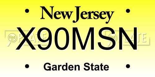 X90MSN New Jersey License Plate