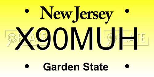 X90MUH New Jersey License Plate