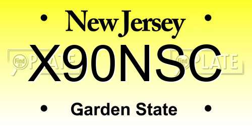X90NSC New Jersey License Plate
