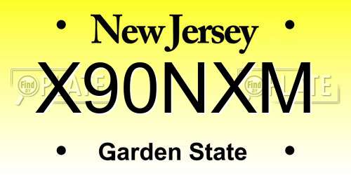 X90NXM New Jersey License Plate