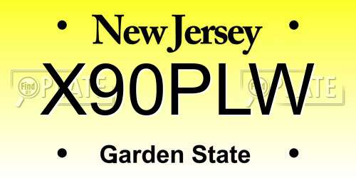 X90PLW New Jersey License Plate