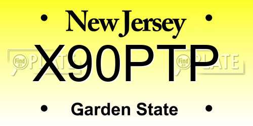 X90PTP New Jersey License Plate