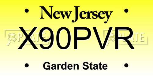 X90PVR New Jersey License Plate