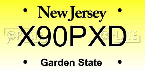 X90PXD New Jersey License Plate