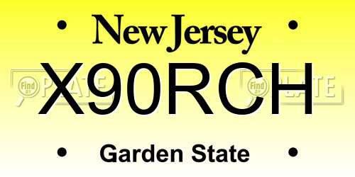 X90RCH New Jersey License Plate