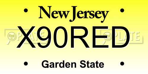 X90RED New Jersey License Plate