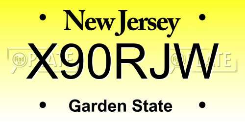 X90RJW New Jersey License Plate