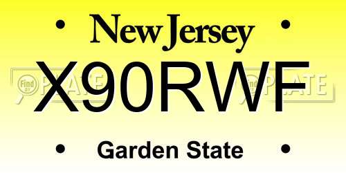 X90RWF New Jersey License Plate
