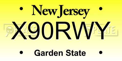 X90RWY New Jersey License Plate