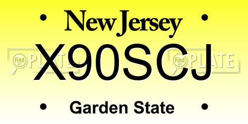 X90SCJ New Jersey License Plate
