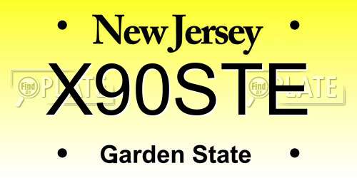 X90STE New Jersey License Plate