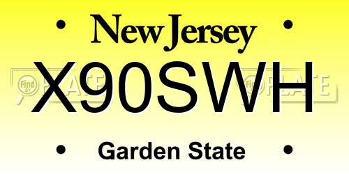 X90SWH New Jersey License Plate