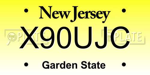 X90UJC New Jersey License Plate