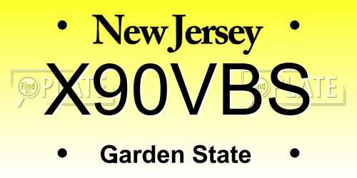 X90VBS New Jersey License Plate