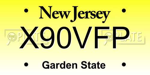X90VFP New Jersey License Plate