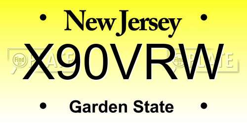 X90VRW New Jersey License Plate