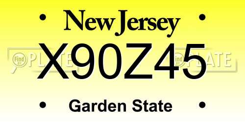 X90Z45 New Jersey License Plate