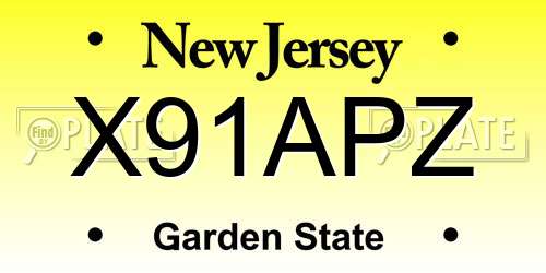 X91APZ New Jersey License Plate