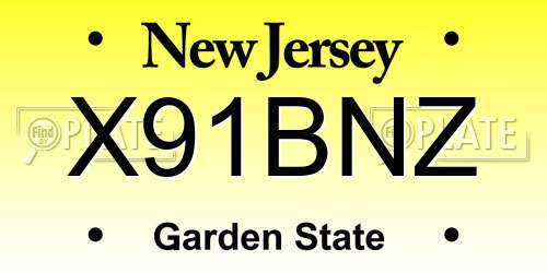 X91BNZ New Jersey License Plate
