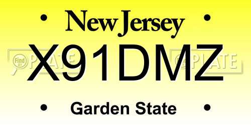 X91DMZ New Jersey License Plate