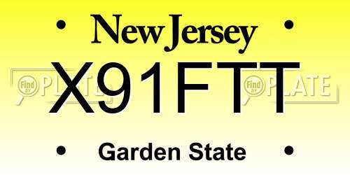 X91FTT New Jersey License Plate