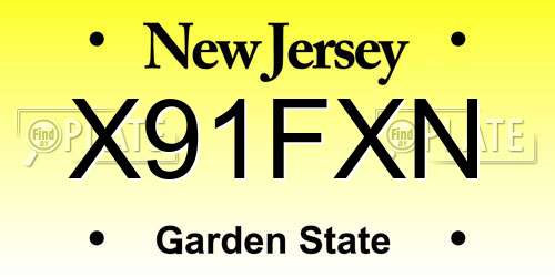 X91FXN New Jersey License Plate